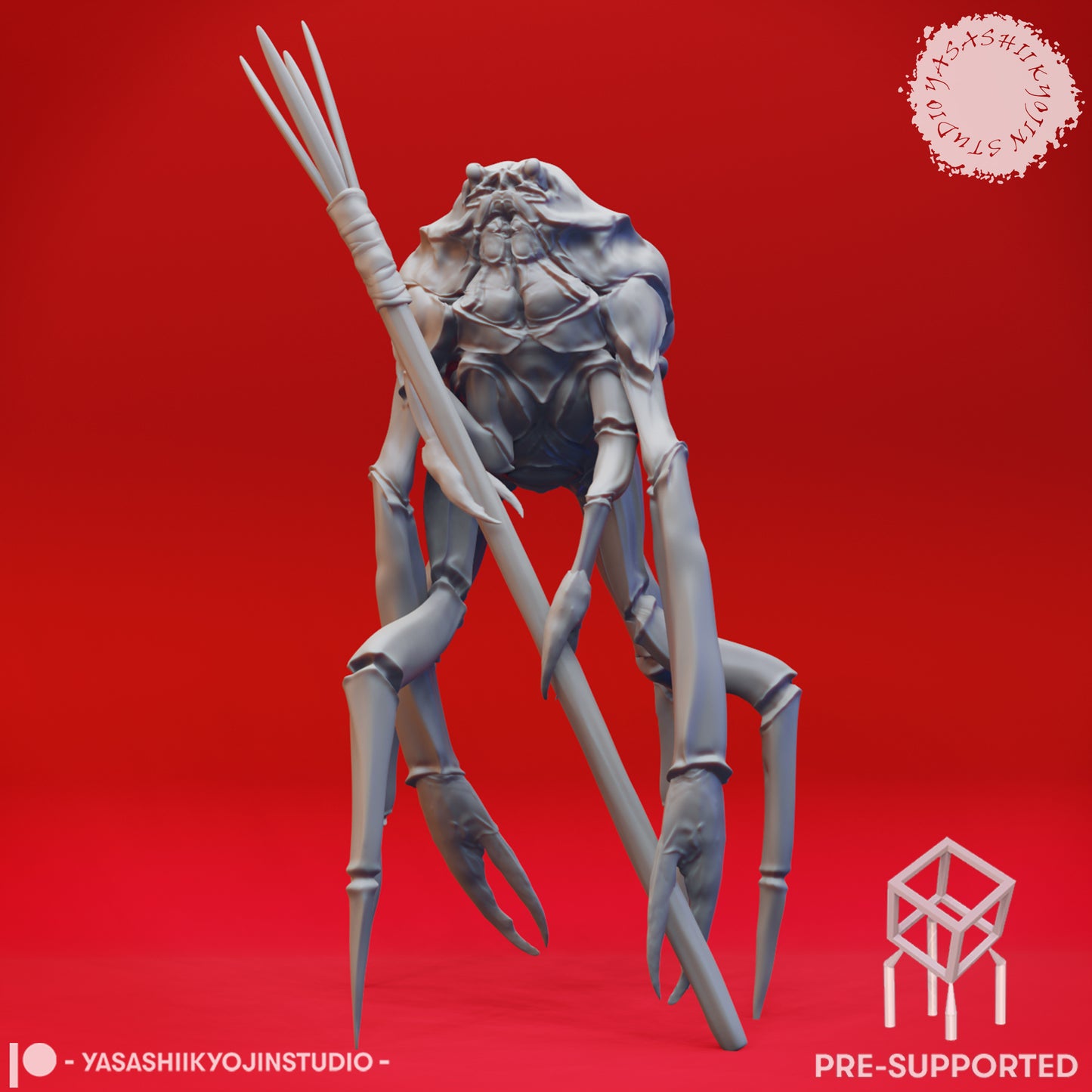 Crabfolk - Spear - Tabletop Miniatures (Pre-Supported STL)