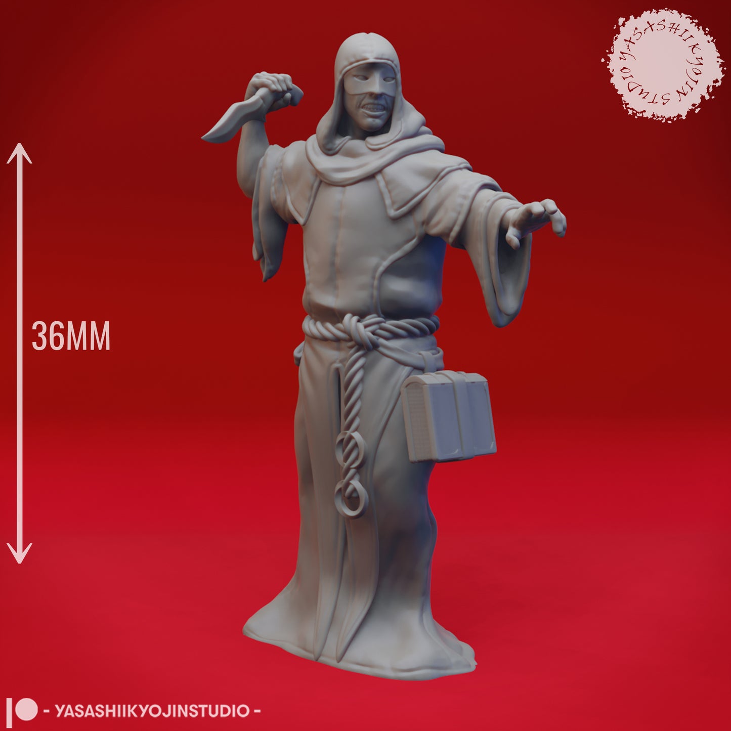 Cultist - Dagger - 3D Printed Mini for Tabletop Gaming, Dungeons and Dragons, Pathfinder, Kings of War and other RPG's