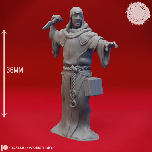Cultist - Dagger - 3D Printed Mini for Tabletop Gaming, Dungeons and Dragons, Pathfinder, Kings of War and other RPG's