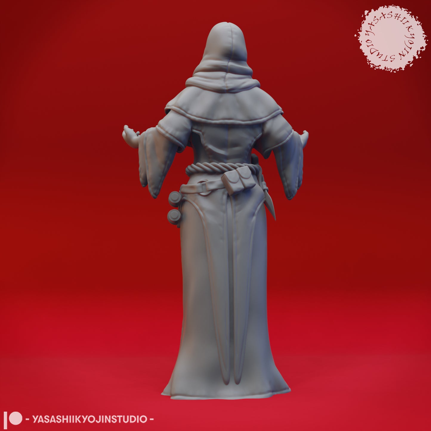 Cultist - Worshipping - 3D Printed Mini for Tabletop Gaming, Dungeons and Dragons, Pathfinder, Kings of War and other RPG's