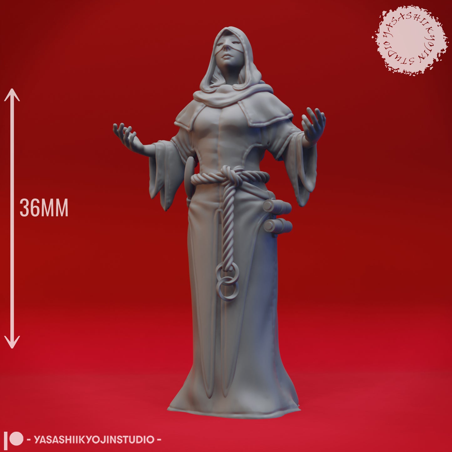 Cultist - Worshipping - 3D Printed Mini for Tabletop Gaming, Dungeons and Dragons, Pathfinder, Kings of War and other RPG's