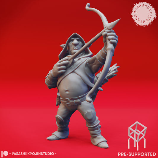 Deep Gnome - Archer - Tabletop Miniature (Pre-Supported STL)