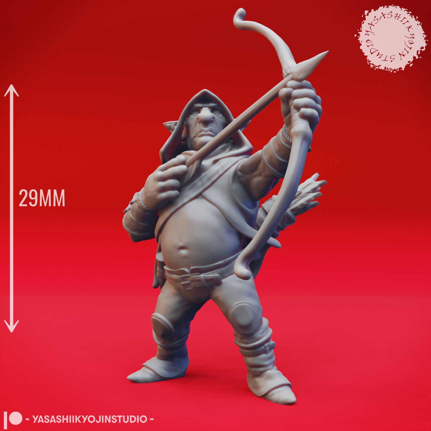 Deep Gnome - Archer - Tabletop Miniature (Pre-Supported STL)