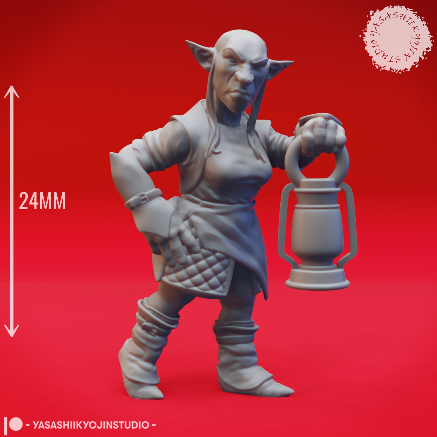 Deep Gnome - Lantern - Tabletop Miniature (Pre-Supported STL)