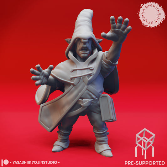 Deep Gnome - Spellcaster - Tabletop Miniature (Pre-Supported STL)