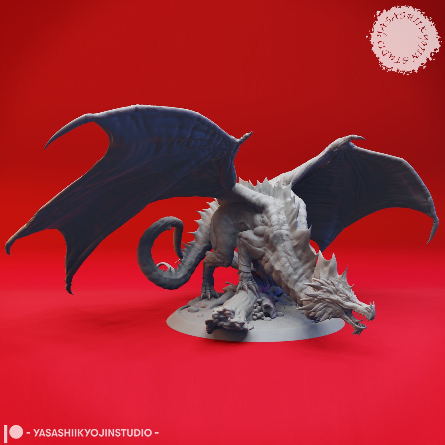 Dragon - Adult Green - 3D Printed Mini for Tabletop Gaming, Dungeons and Dragons, Pathfinder, Kings of War and other RPG's