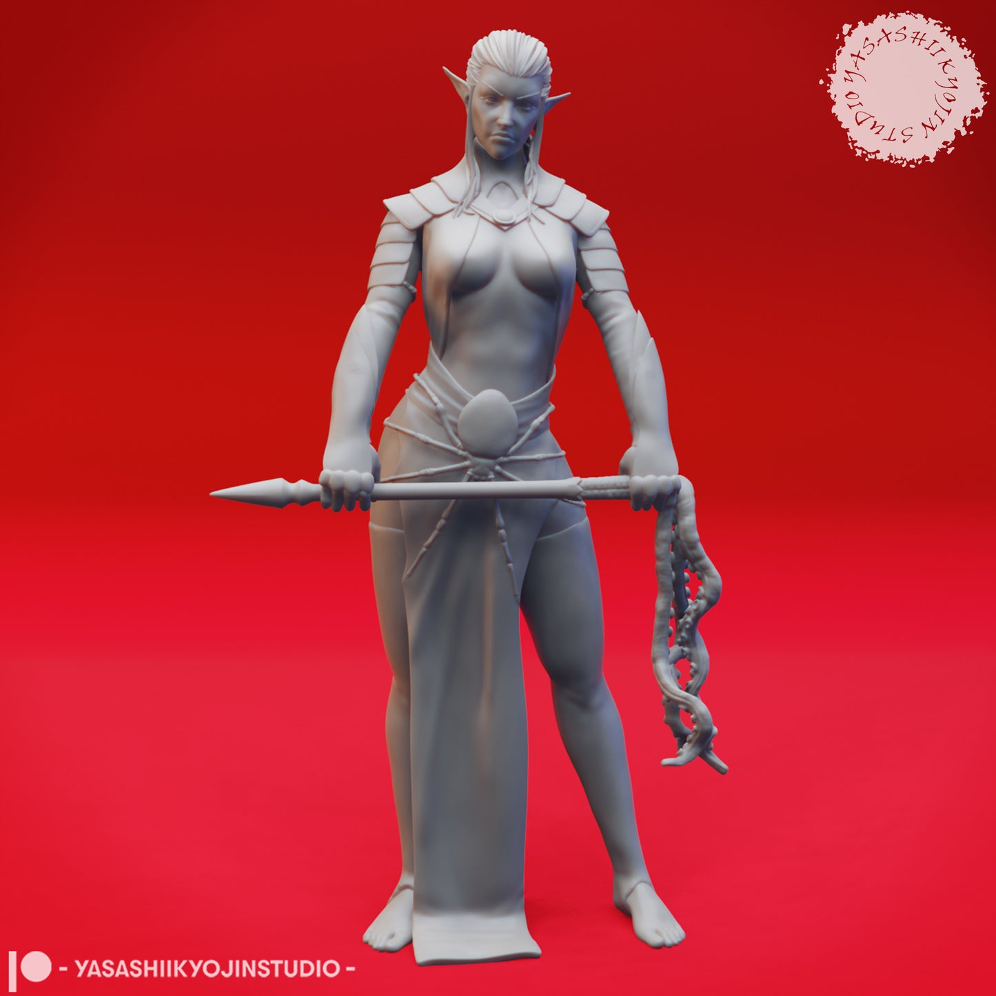 Drow - Snake Whip - 3D Printed Mini for Tabletop Gaming, Dungeons and Dragons, Pathfinder, Kings of War and other RPG's