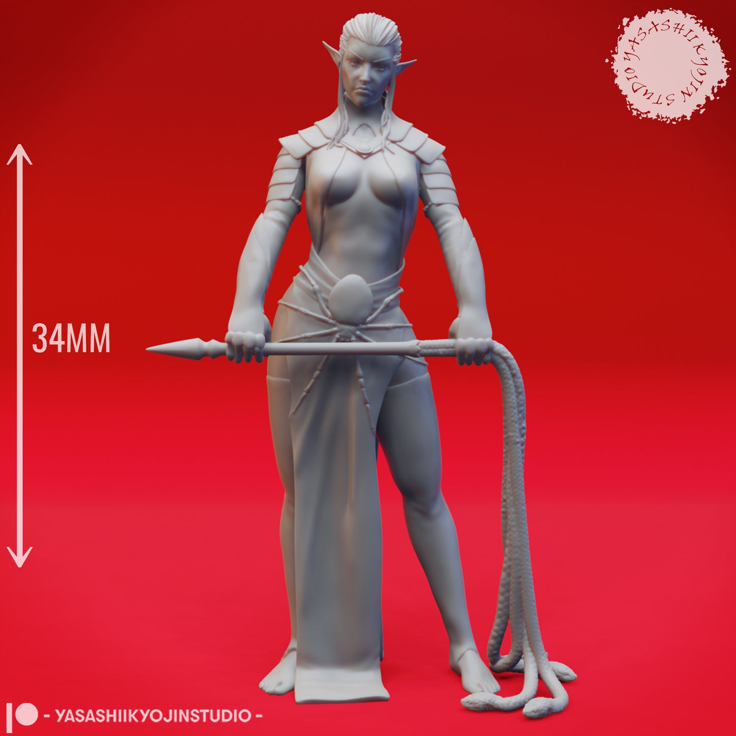 Drow High Priestess - Tabletop Miniature (Pre-Supported)