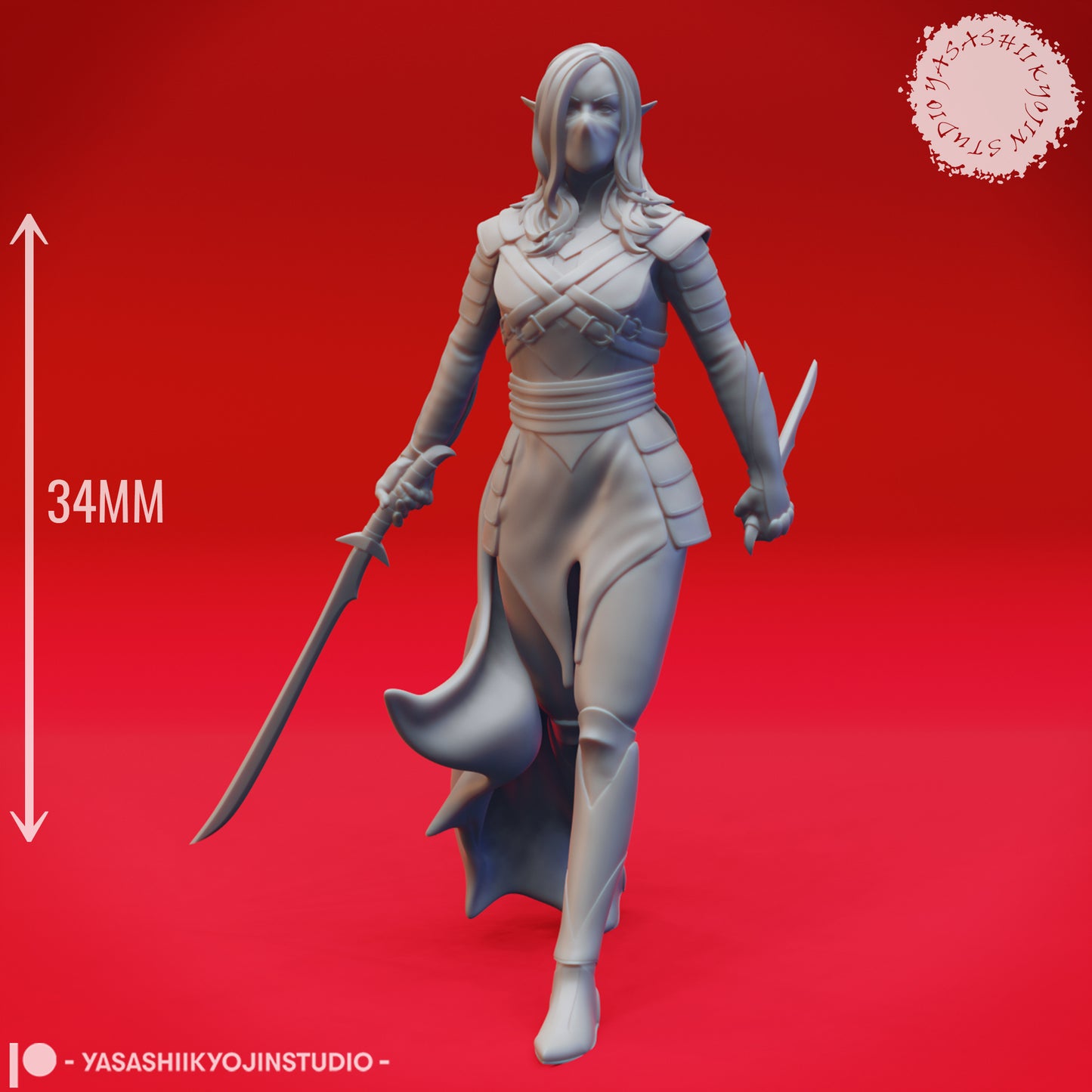 Drow Assassin - Tabletop Miniature (Pre-Supported)