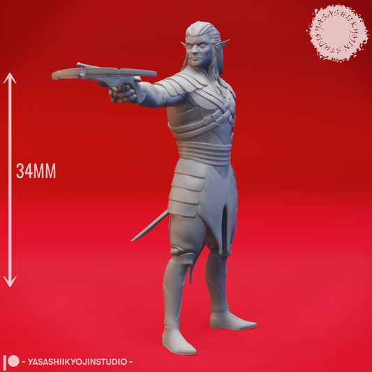 Drow - Crossbow - 3D Printed Mini for Tabletop Gaming, Dungeons and Dragons, Pathfinder, Kings of War and other RPG's