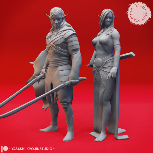 Drow Pair - Tabletop Miniatures