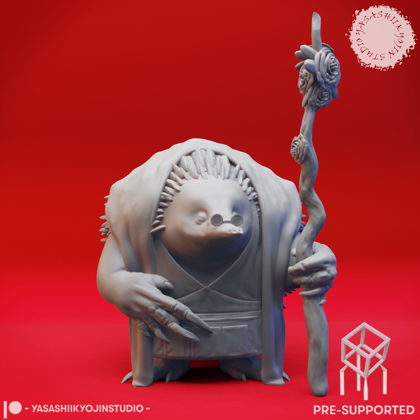Echidna-folk Druid - Tabletop Miniature (Pre-Supported)