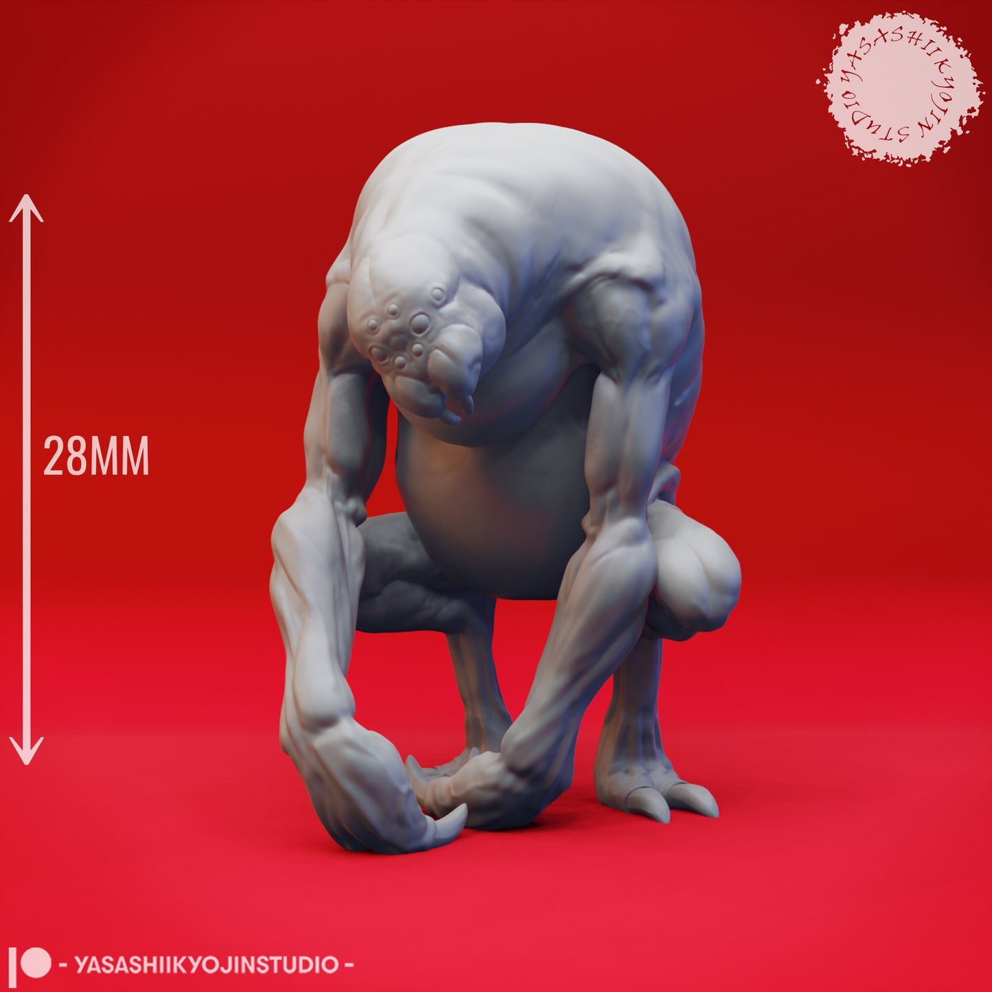 Ettercap - Crouching - 3D Printed Mini for Tabletop Gaming, Dungeons and Dragons, Pathfinder, Kings of War and other RPG's