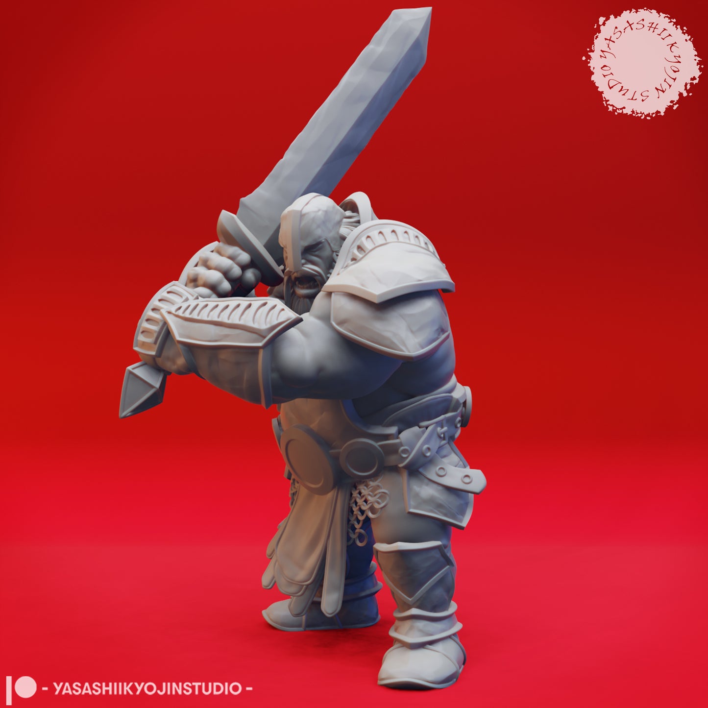 Fire Giant - Attacking - 3D Printed Mini for Tabletop Gaming, Dungeons and Dragons, Pathfinder, Kings of War and other RPG's