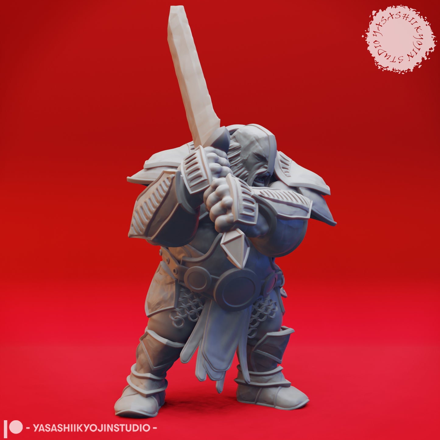 Fire Giant - Attacking - 3D Printed Mini for Tabletop Gaming, Dungeons and Dragons, Pathfinder, Kings of War and other RPG's