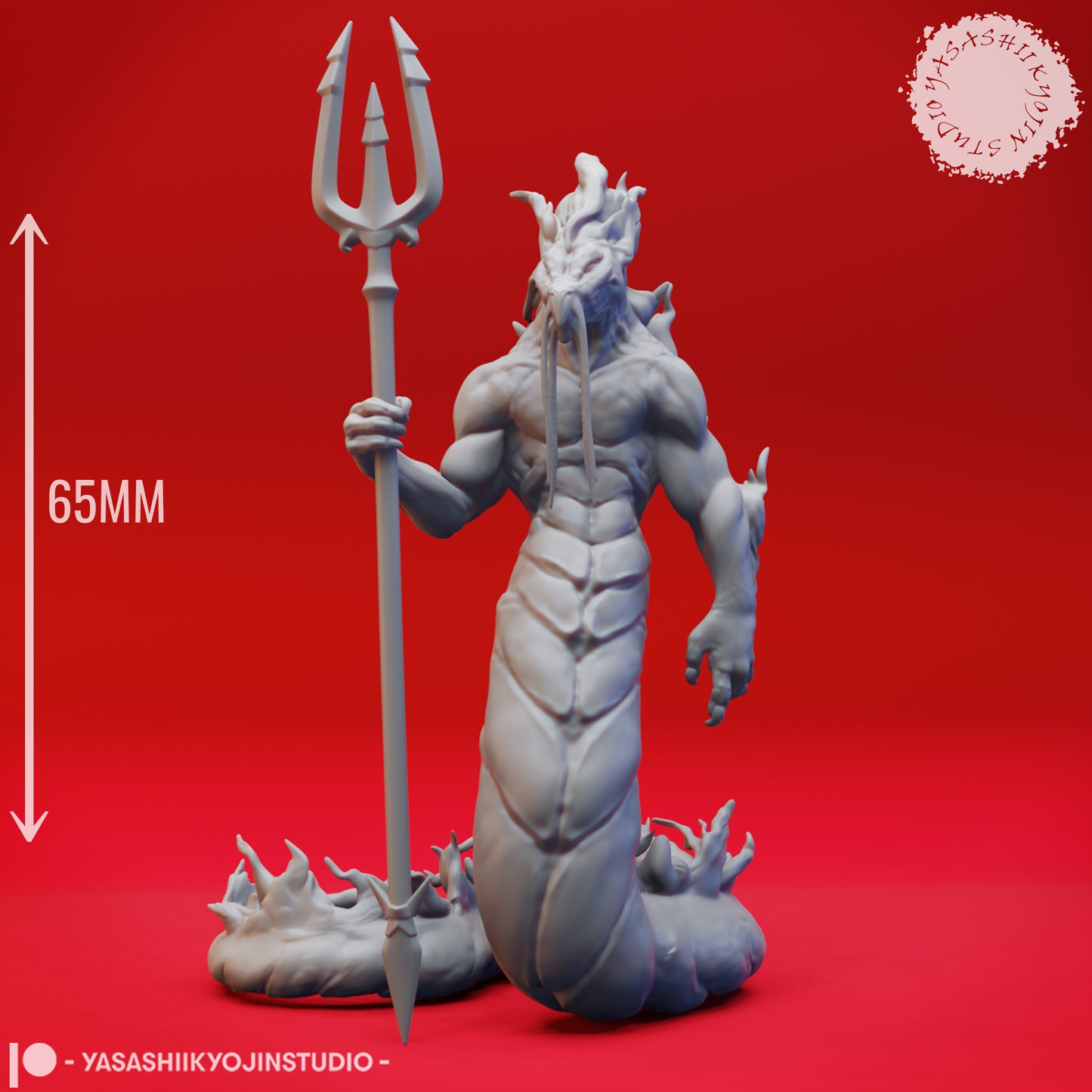 Flame Salamander - Guard- 3D Printed Mini for Tabletop Gaming, Dungeons and Dragons, Pathfinder, Kings of War and other RPG's