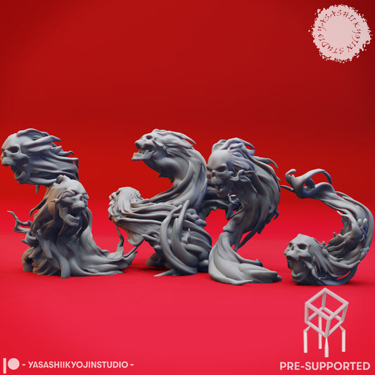 Flameskulls - Tabletop Miniatures (Pre-Supported STL)