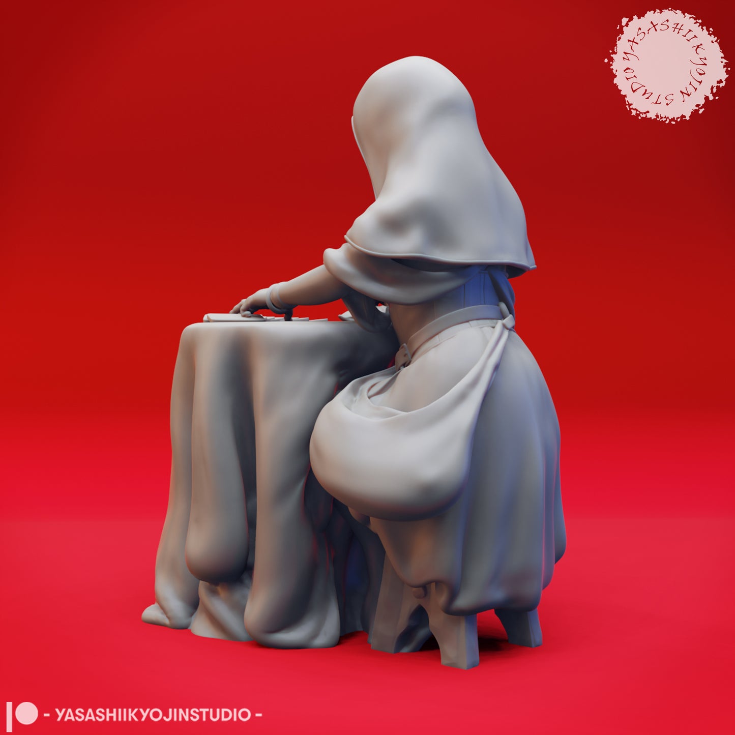 Fortune Teller - Seated - NPC - 3D Printed Mini for Tabletop Gaming, Dungeons and Dragons, Pathfinder, Kings of War and other RPG's