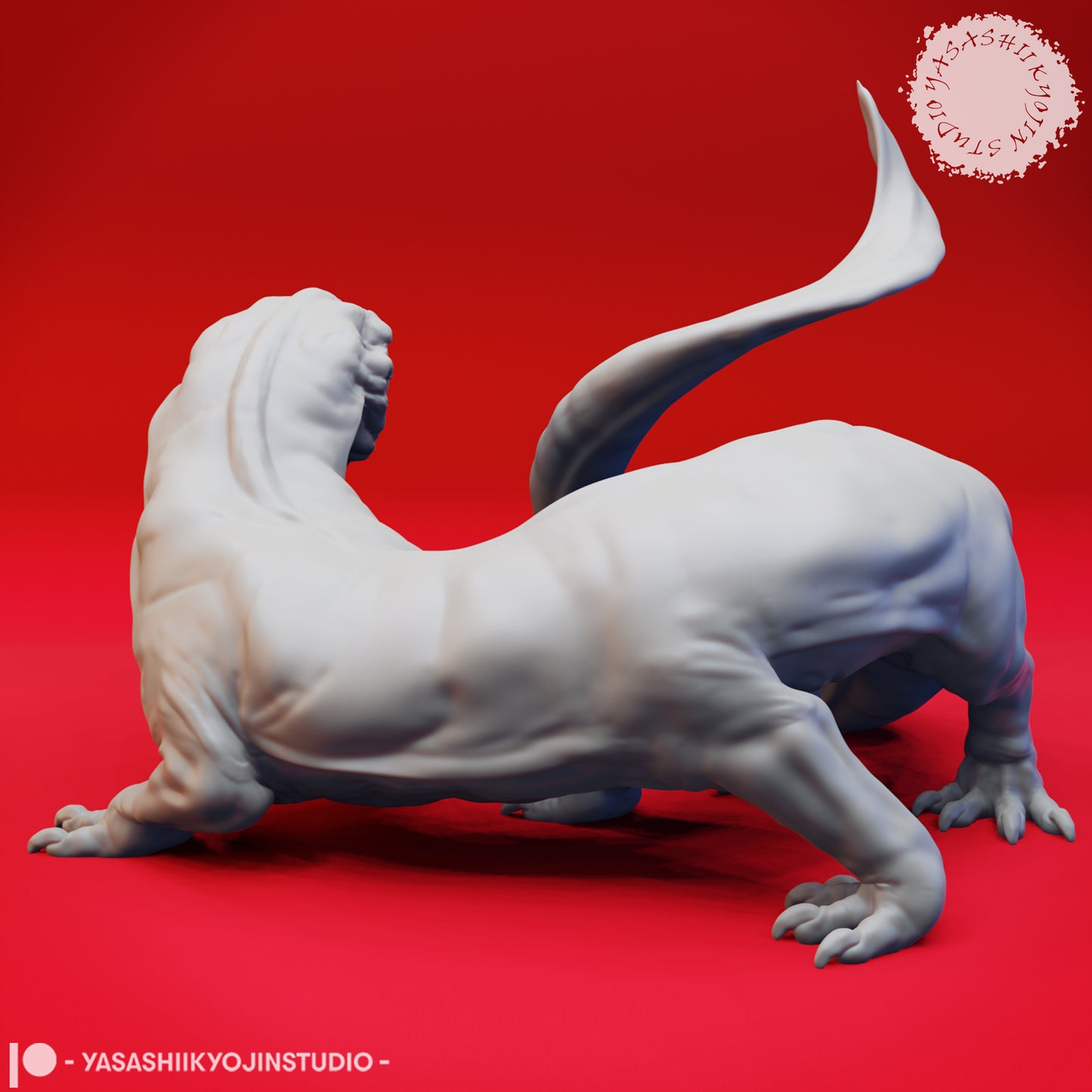 Frost Salamander - 3D Printed Mini for Tabletop Gaming, Dungeons and Dragons, Pathfinder, Kings of War and other RPG's