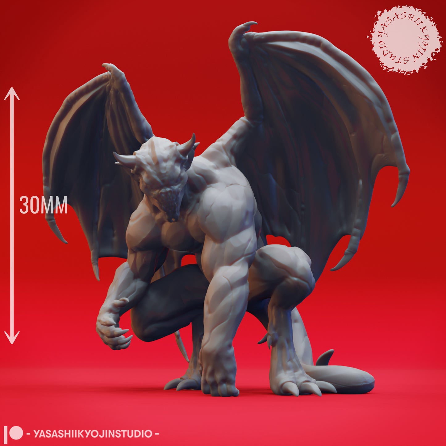 Gargoyle - Perched - Active - Tabletop Miniature (Pre-Supported)