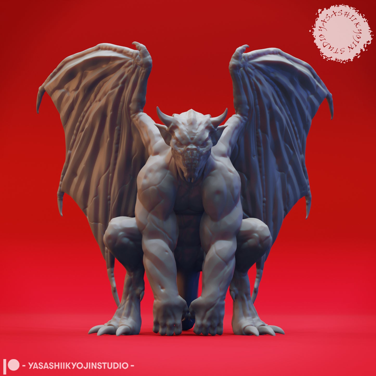 Gargoyle - Perched - Inactive - 3D Printed Mini for Tabletop Gaming, Dungeons and Dragons, Pathfinder, Kings of War and other RPG's