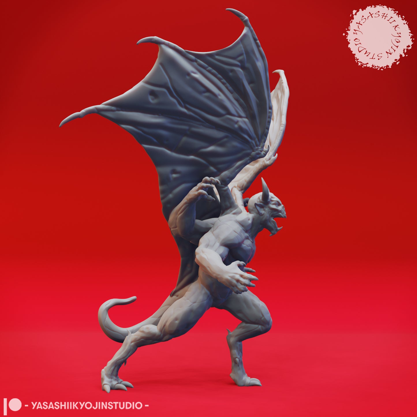 Gargoyle - Four Armed - 3D Printed Mini for Tabletop Gaming, Dungeons and Dragons, Pathfinder, Kings of War and other RPG's