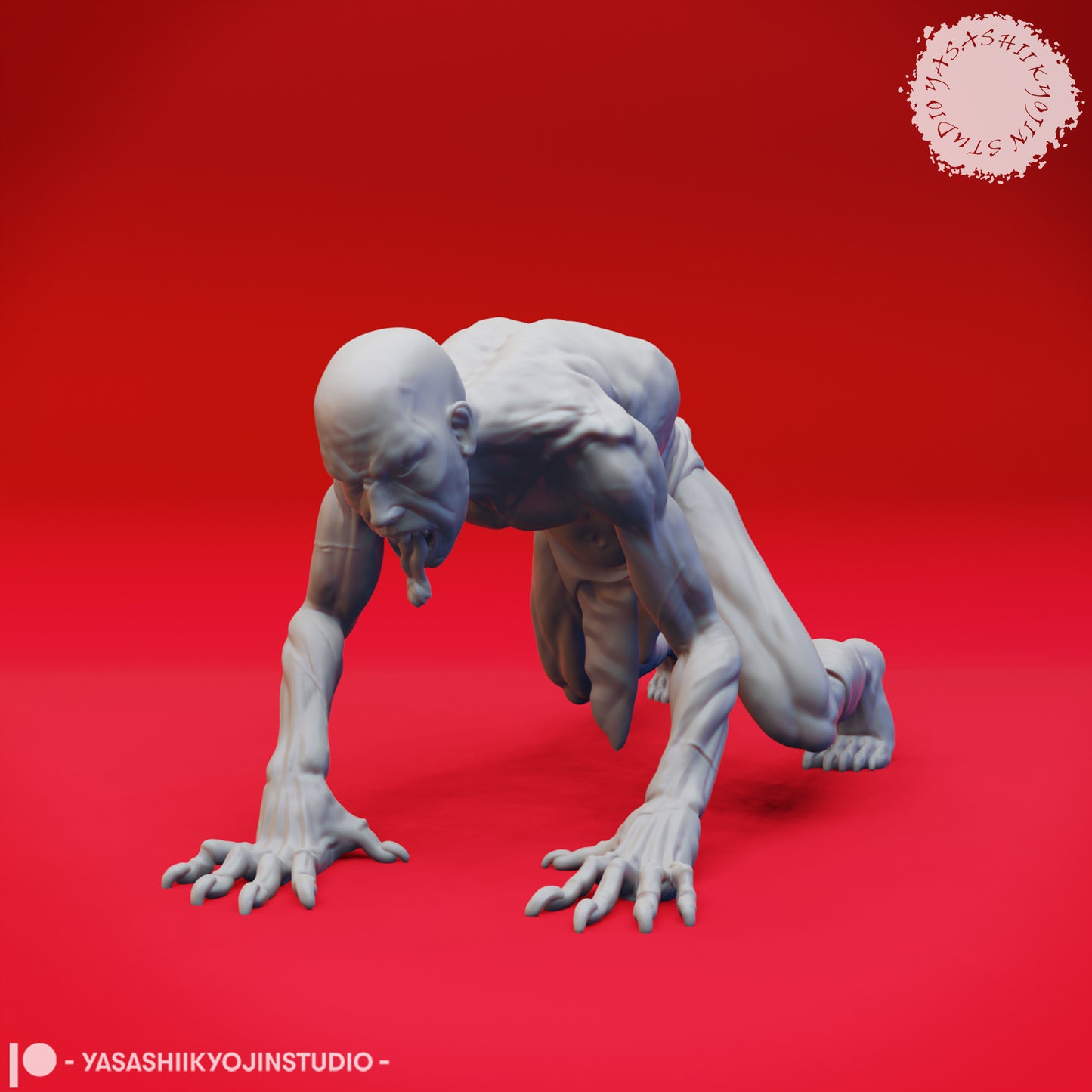 Ghoul - Crawling - 3D Printed Mini for Tabletop Gaming, Dungeons and Dragons, Pathfinder, Kings of War and other RPG's