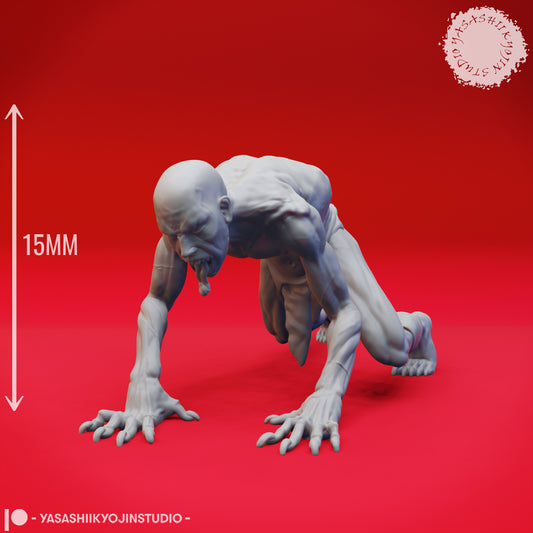 Ghoul - Crawling - 3D Printed Mini for Tabletop Gaming, Dungeons and Dragons, Pathfinder, Kings of War and other RPG's