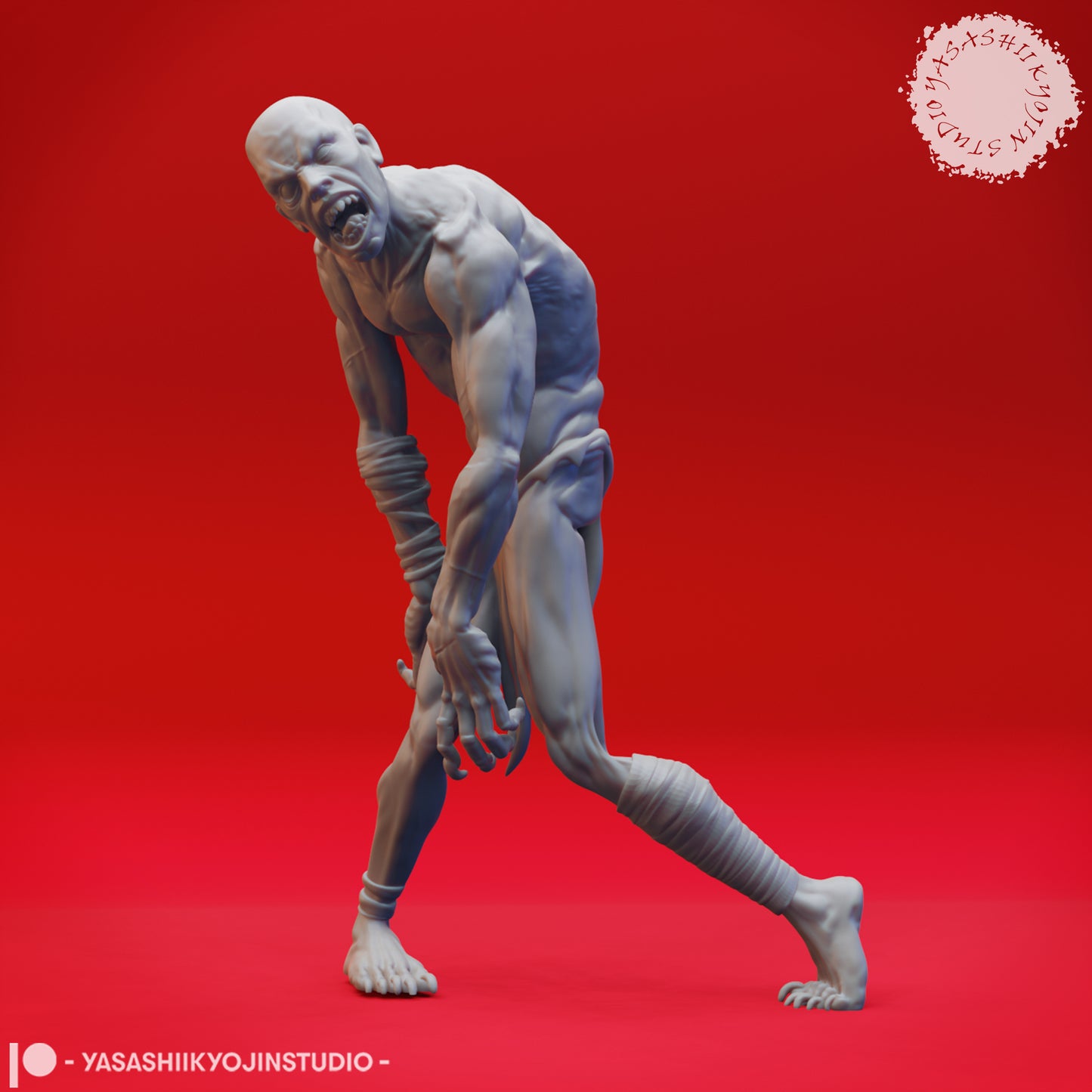 Ghoul - Alert - 3D Printed Mini for Tabletop Gaming, Dungeons and Dragons, Pathfinder, Kings of War and other RPG's