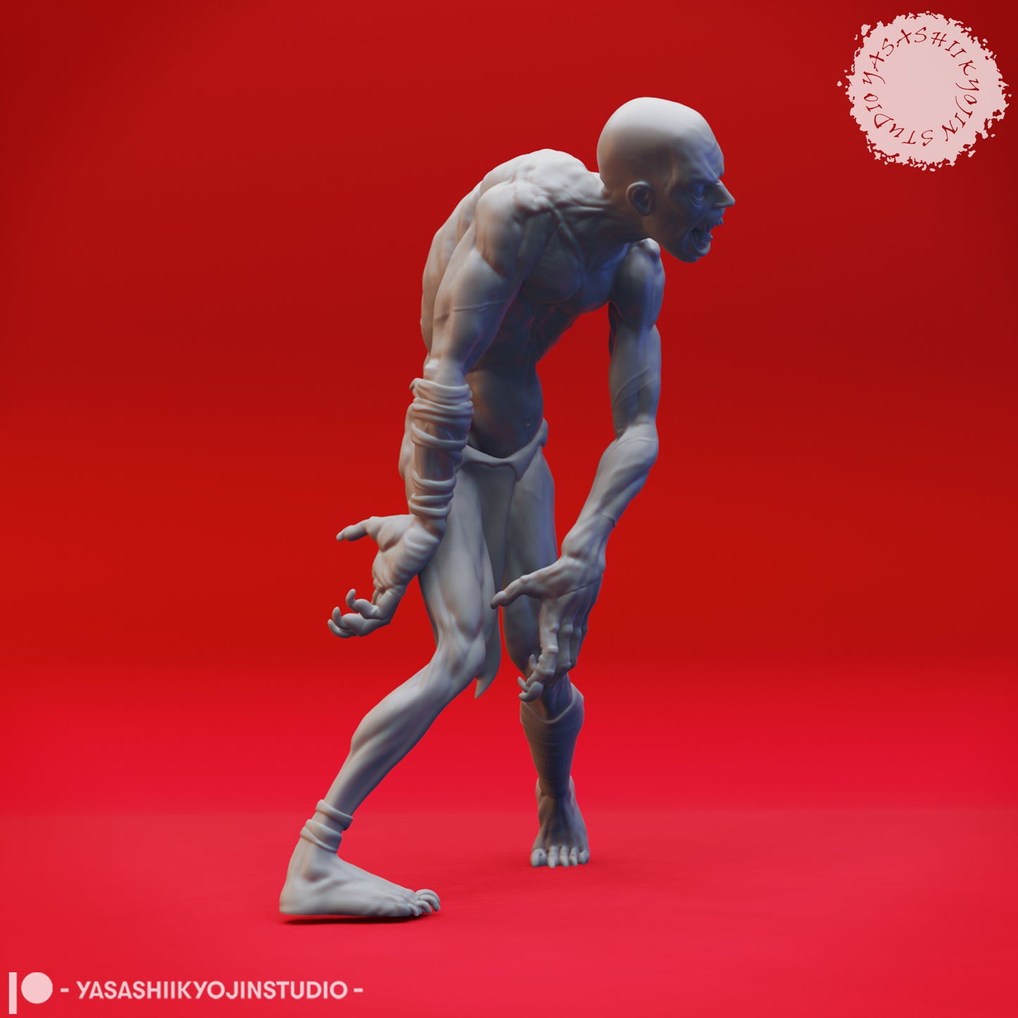 Ghoul - Alert - 3D Printed Mini for Tabletop Gaming, Dungeons and Dragons, Pathfinder, Kings of War and other RPG's