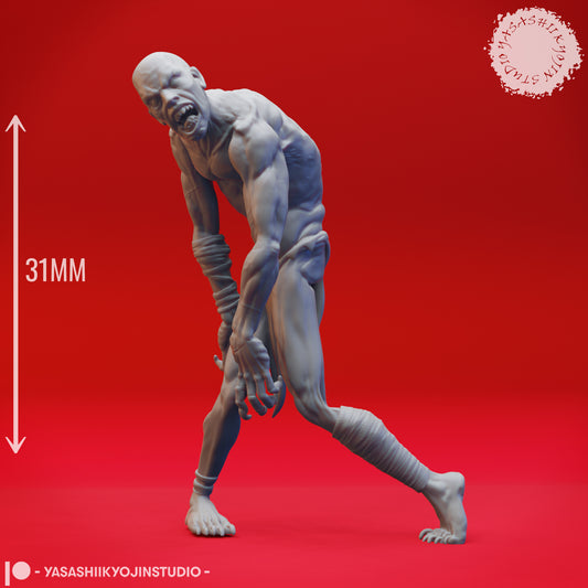 Ghoul - Alert - 3D Printed Mini for Tabletop Gaming, Dungeons and Dragons, Pathfinder, Kings of War and other RPG's