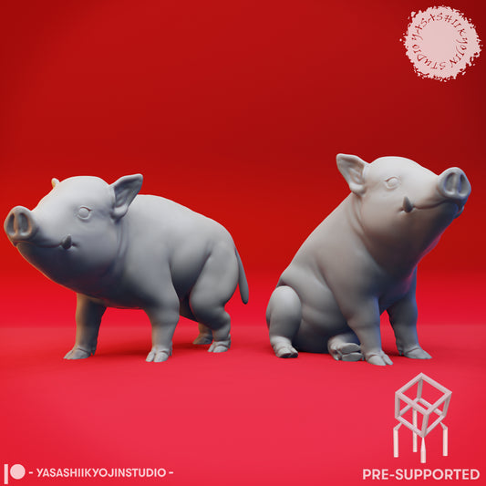 Giant Boar Piglets - Tabletop Miniatures (Pre-Supported STL)