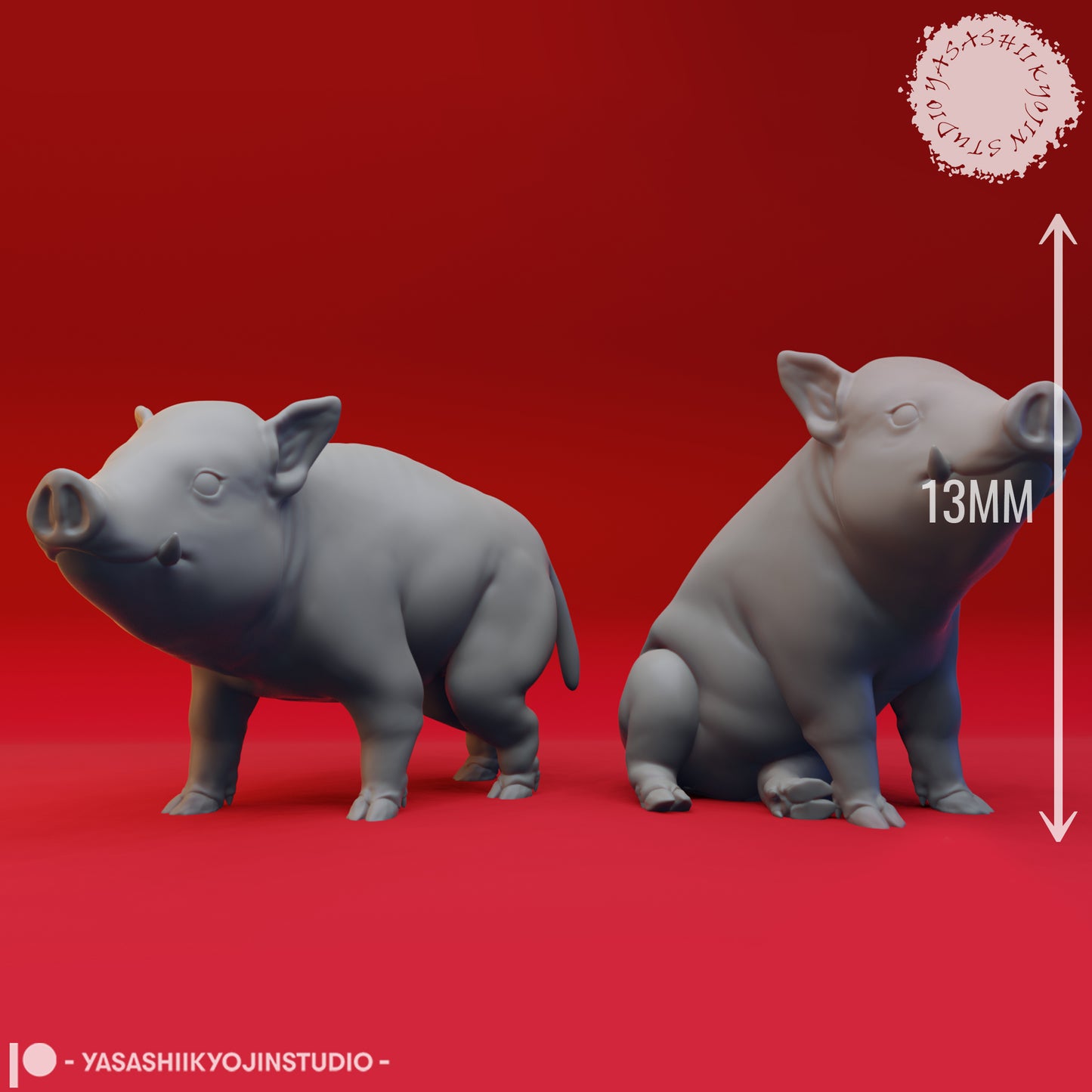 Giant Boar Piglets - Bundle - 3D Printed Mini for Tabletop Gaming, Dungeons and Dragons, Pathfinder, Kings of War and other RPG's