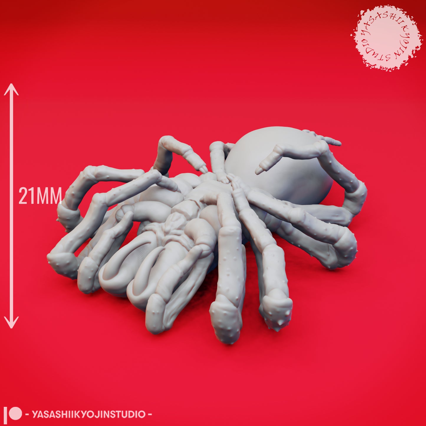 Giant Spider - Defeated - 3D Printed Mini for Tabletop Gaming, Dungeons and Dragons, Pathfinder, Kings of War and other RPG's