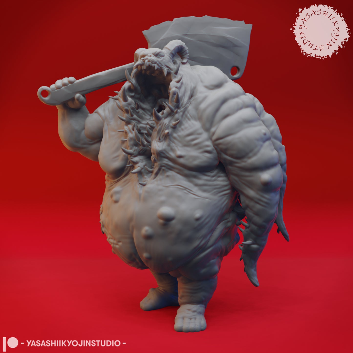 Gluttony Demon - 3D Printed Mini for Tabletop Gaming, Dungeons and Dragons, Pathfinder, Kings of War and other RPG's