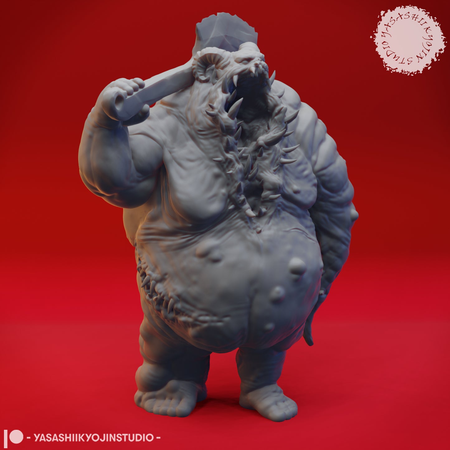 Gluttony Demon - 3D Printed Mini for Tabletop Gaming, Dungeons and Dragons, Pathfinder, Kings of War and other RPG's
