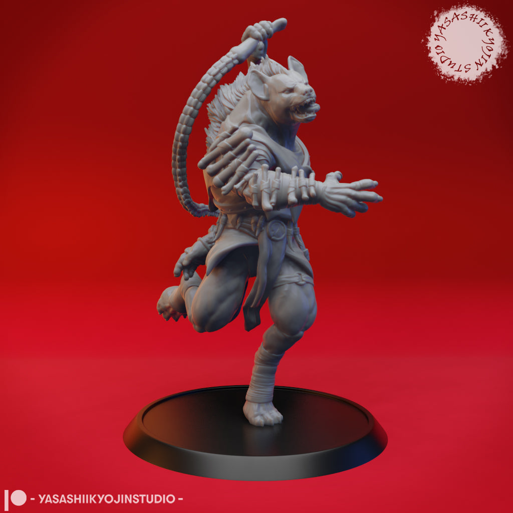 Gnoll - Bone Whip - 3D Printed Mini for Tabletop Gaming, Dungeons and Dragons, Pathfinder, Kings of War and other RPG's