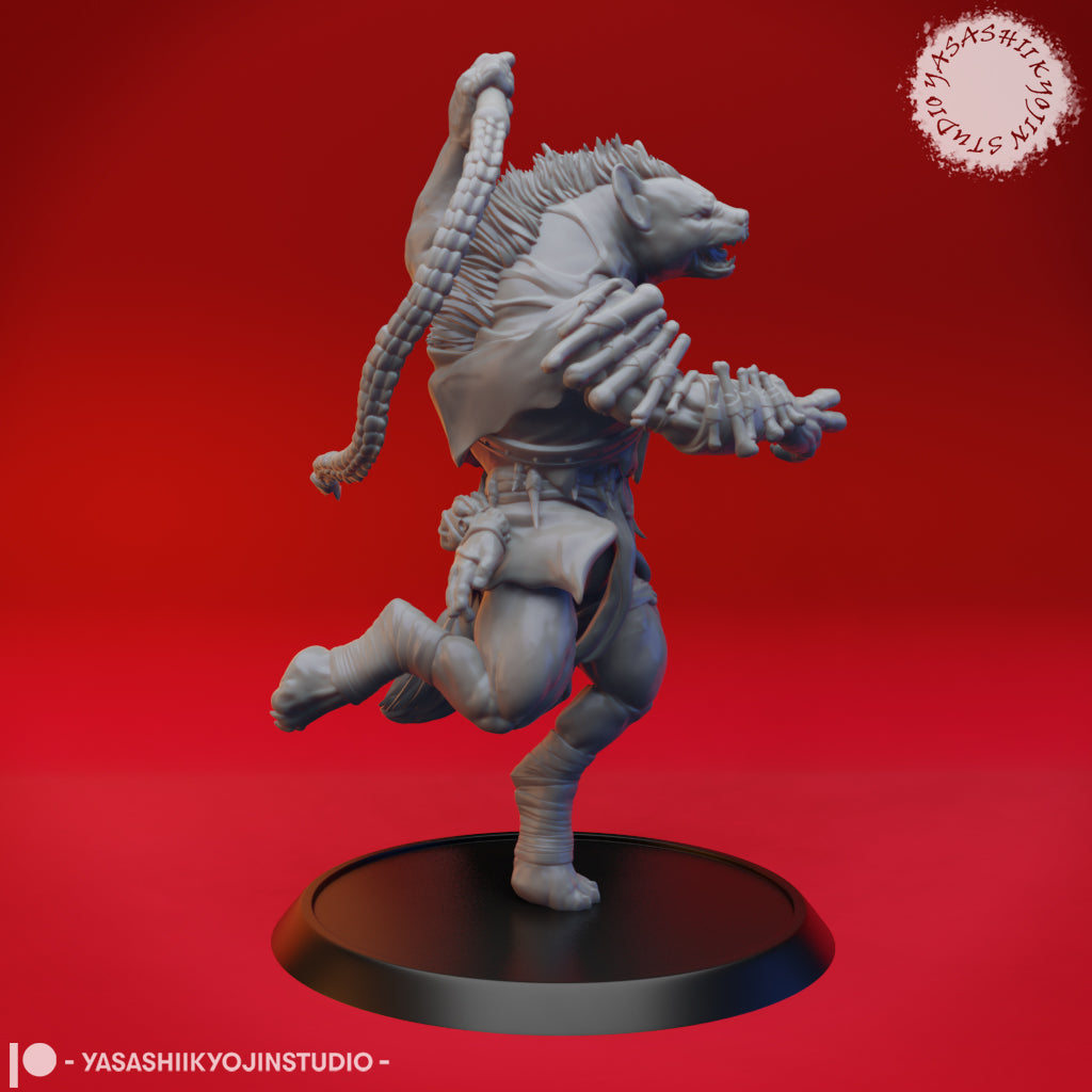 Gnoll - Bone Whip - 3D Printed Mini for Tabletop Gaming, Dungeons and Dragons, Pathfinder, Kings of War and other RPG's