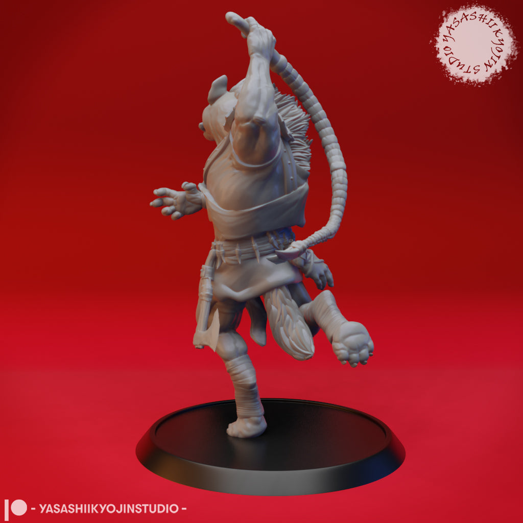 Gnoll - Bone Whip - 3D Printed Mini for Tabletop Gaming, Dungeons and Dragons, Pathfinder, Kings of War and other RPG's