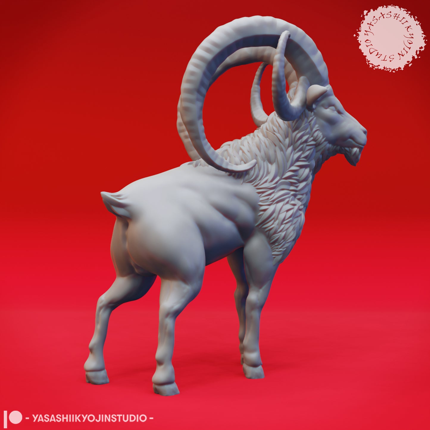 Giant Goat - 3D Printed Mini for Tabletop Gaming, Dungeons and Dragons, Pathfinder, Kings of War and other RPG's