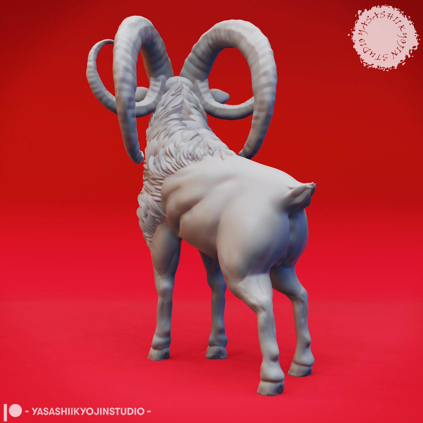 Giant Goat - 3D Printed Mini for Tabletop Gaming, Dungeons and Dragons, Pathfinder, Kings of War and other RPG's