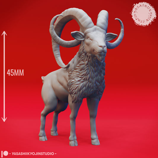 Giant Goat - 3D Printed Mini for Tabletop Gaming, Dungeons and Dragons, Pathfinder, Kings of War and other RPG's