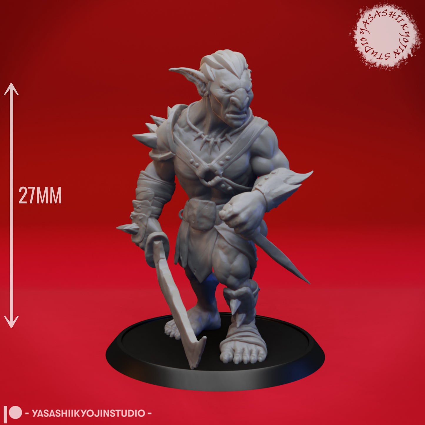 Goblin - Sword - Tabletop MIniature (Pre-Supported STL)