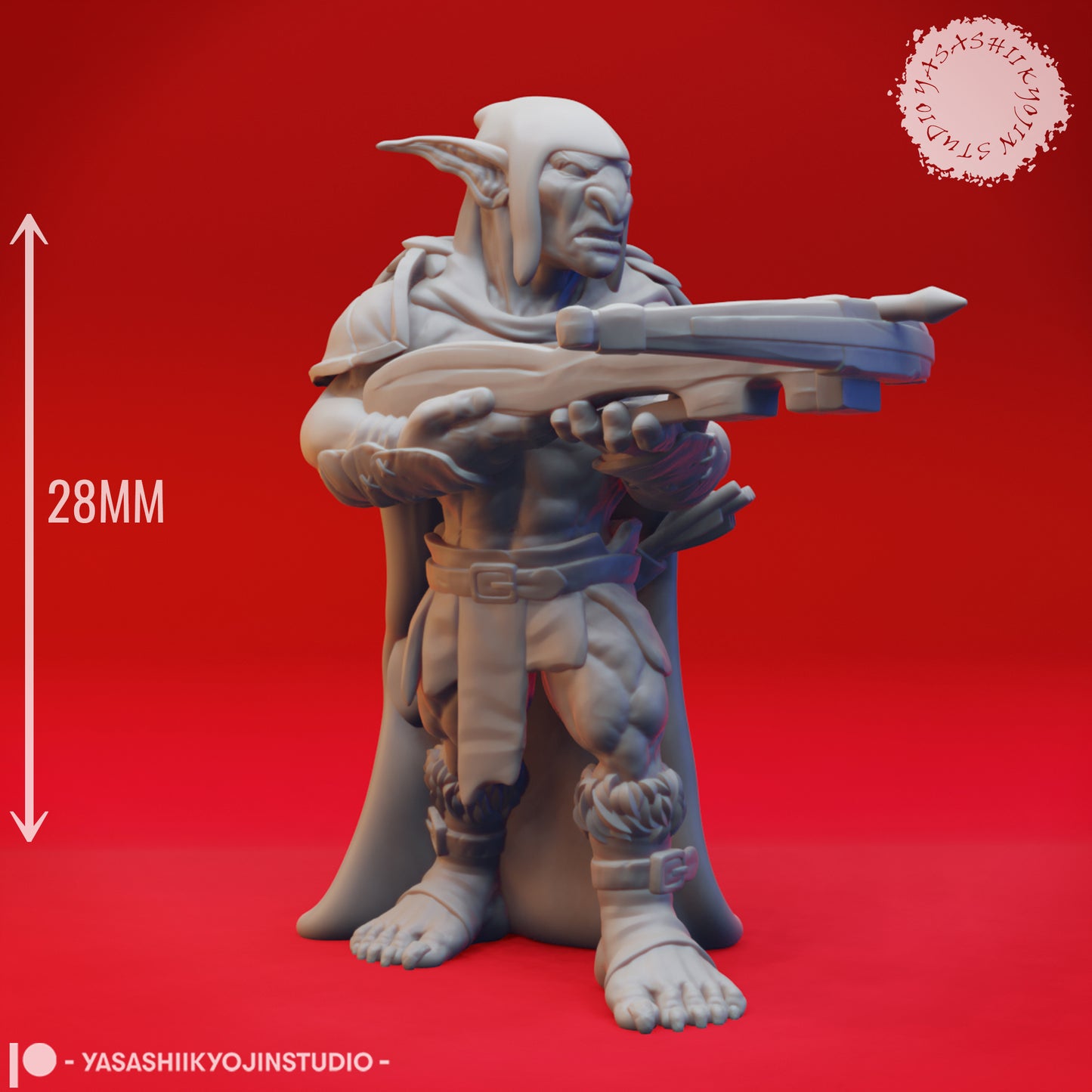 Goblin - Crossbow - Tabletop MIniature (Pre-Supported STL)
