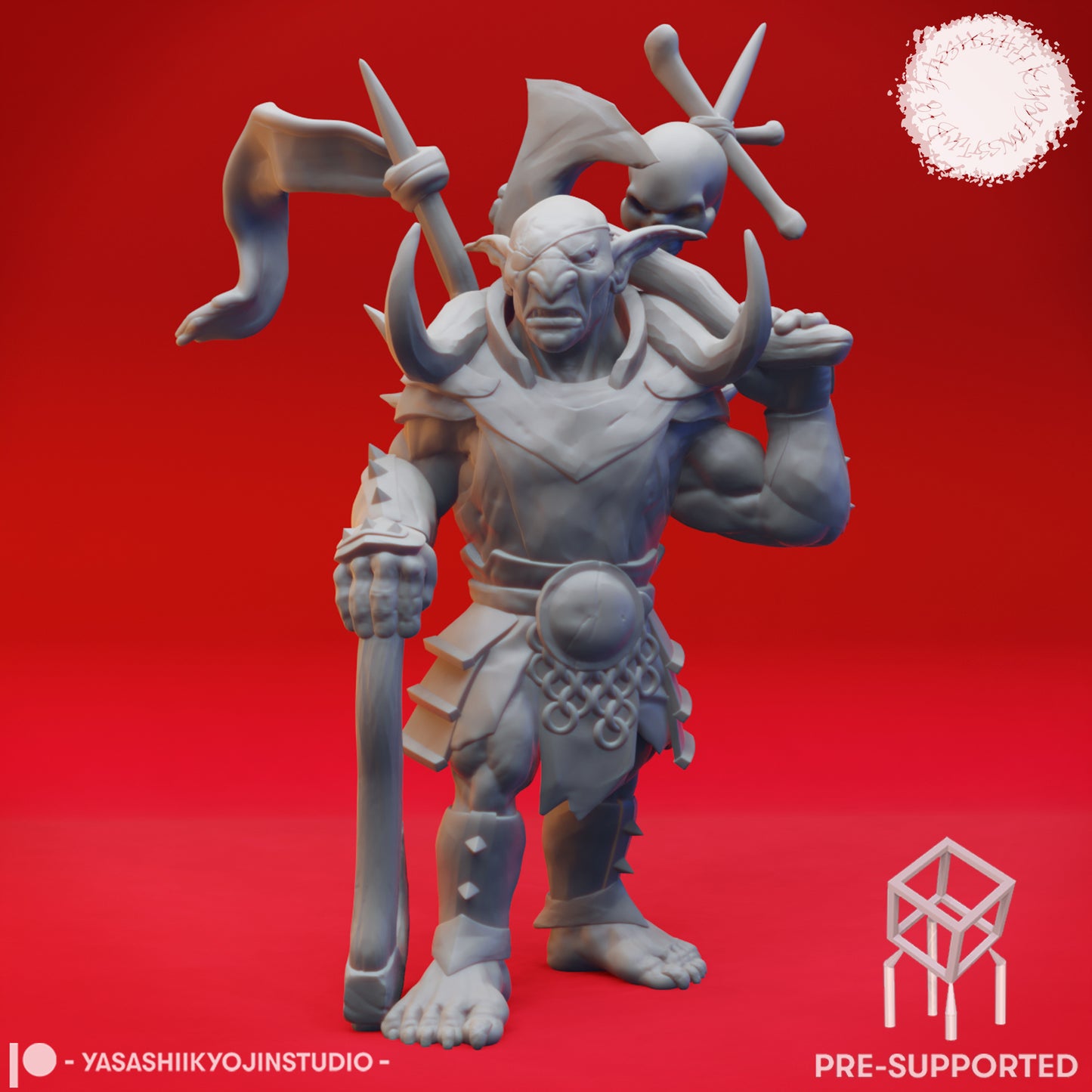 Goblin - Warchief - Tabletop MIniature (Pre-Supported STL)