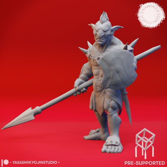 Goblin - Spear - Tabletop MIniature (Pre-Supported STL)