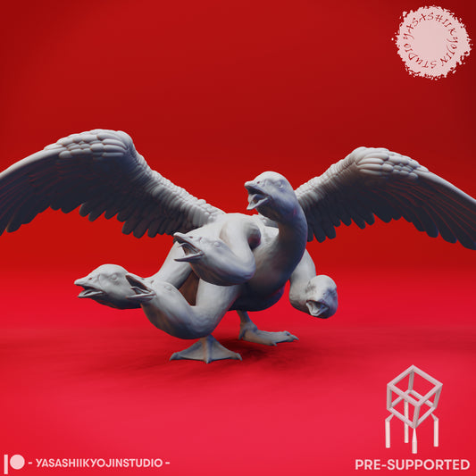 Goose Hydra - 5 Headed - Tabletop Miniature (Pre-Supported STL)