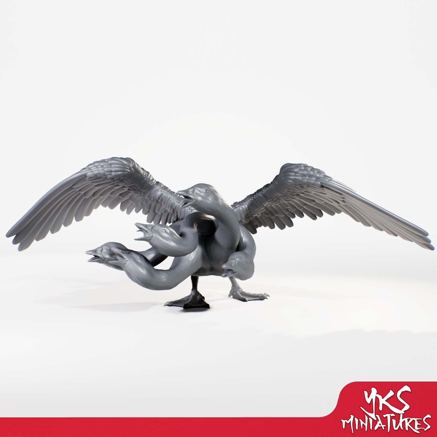 Goose Hydra - 5 Heads - 3D Printed Mini for Tabletop Gaming, Dungeons and Dragons, Pathfinder, Kings of War and other RPG's