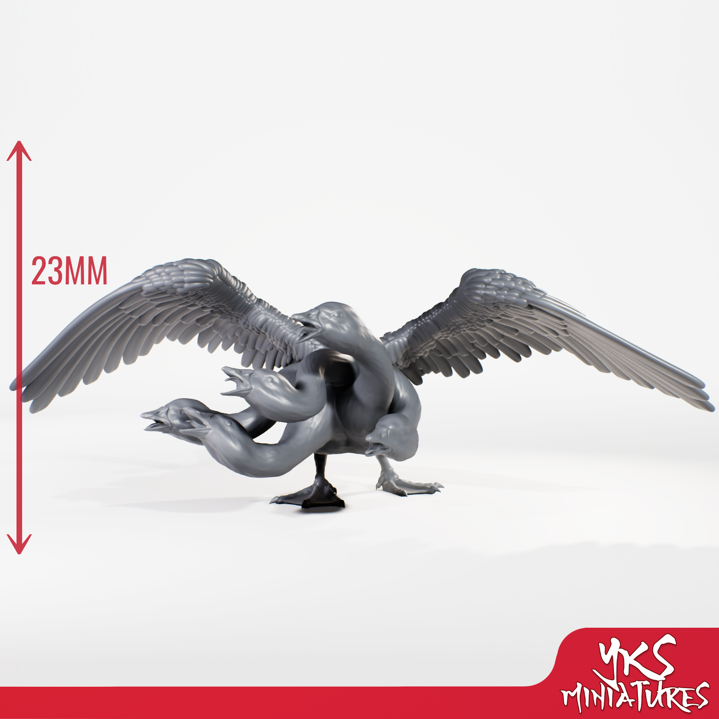 Goose Hydra - 5 Heads - 3D Printed Mini for Tabletop Gaming, Dungeons and Dragons, Pathfinder, Kings of War and other RPG's