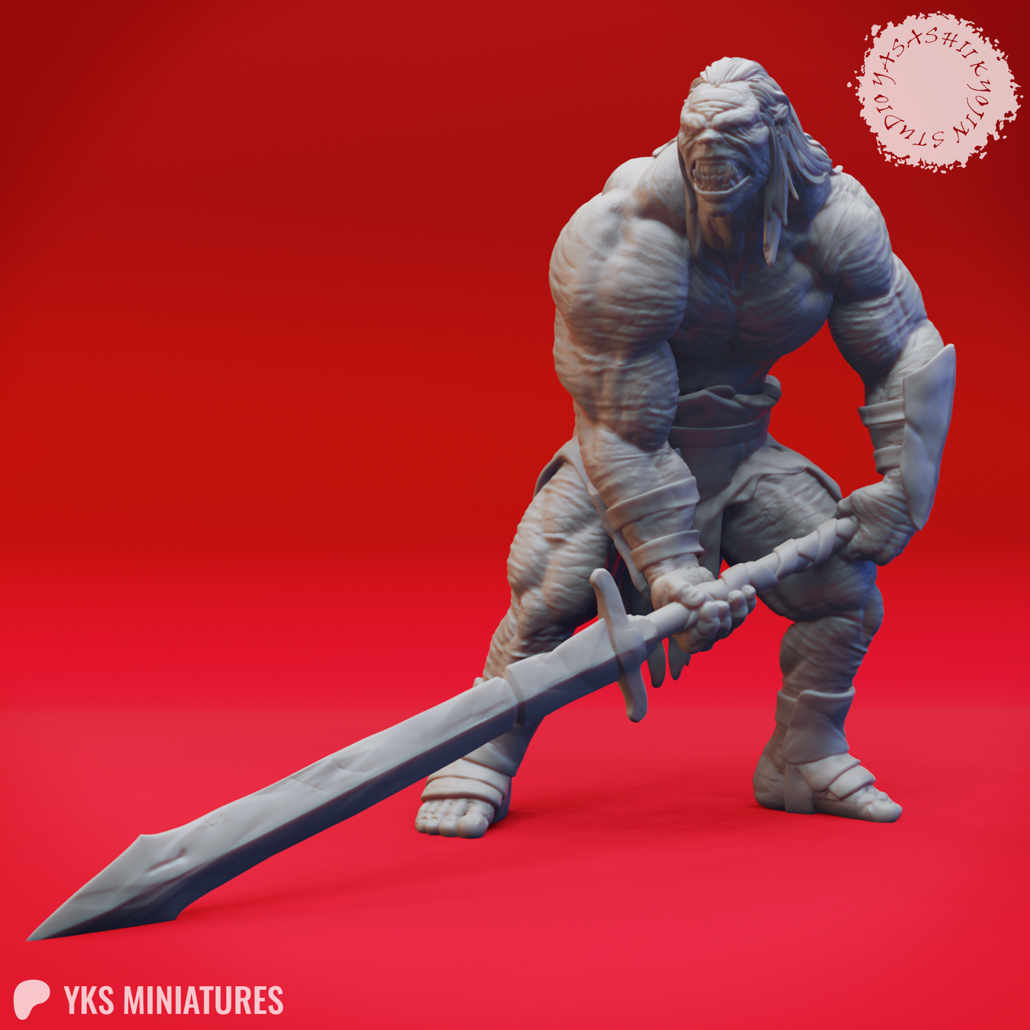 Grimlock - Warchief - 3D Printed Mini for Tabletop Gaming, Dungeons and Dragons, Pathfinder, Kings of War and other RPG's